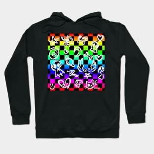 Neon Scribble Checkerboard Hoodie